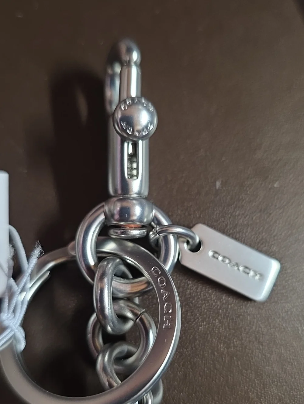 Coach Embellished Lg. Crystal Black Cherries Charm/ Key Ring Nwt Silver Hardware